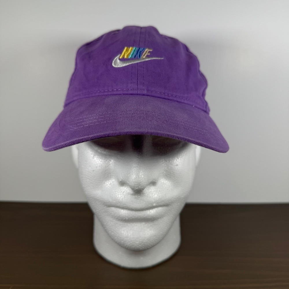 Nike Kids Club Cap Purple Multi-Color Embroidered Logo Hat Adjustable Child 4-7